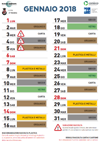 calendario 2018